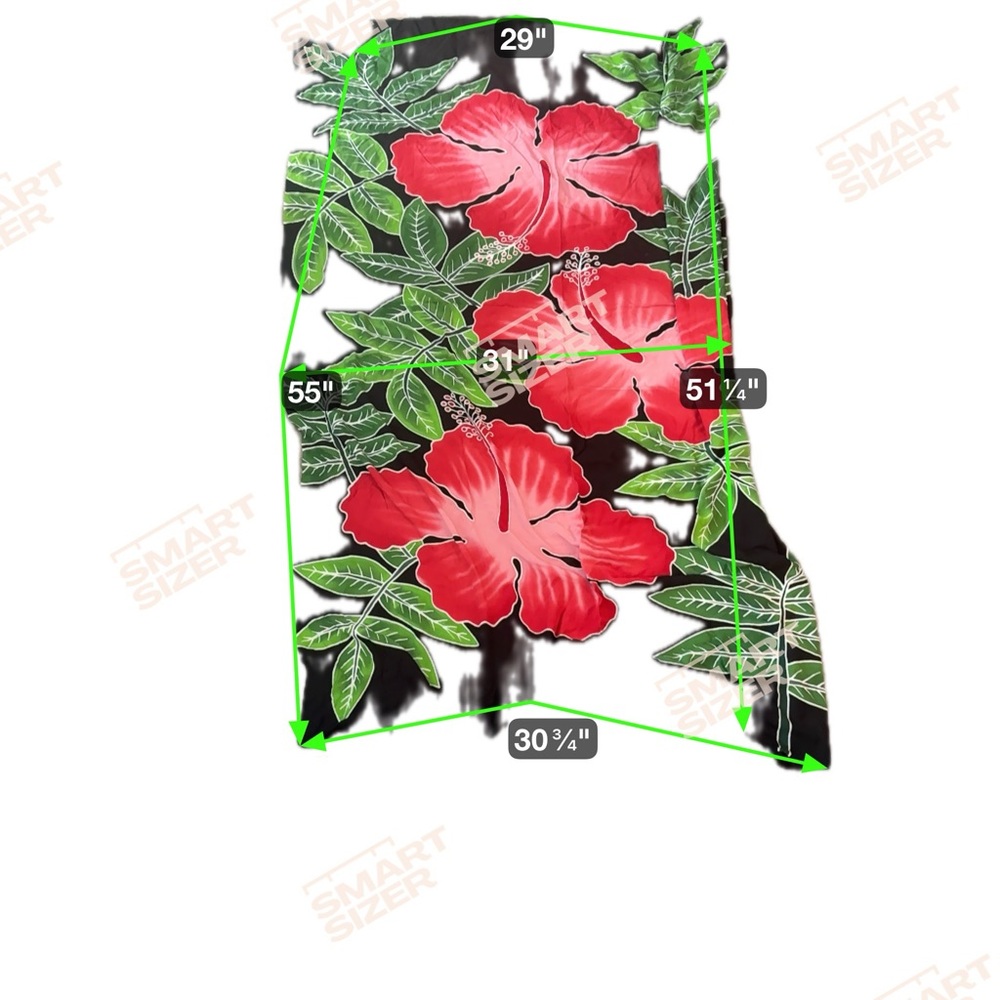 Floral Black and Red Sarong from Maui - Picture 5 of 5